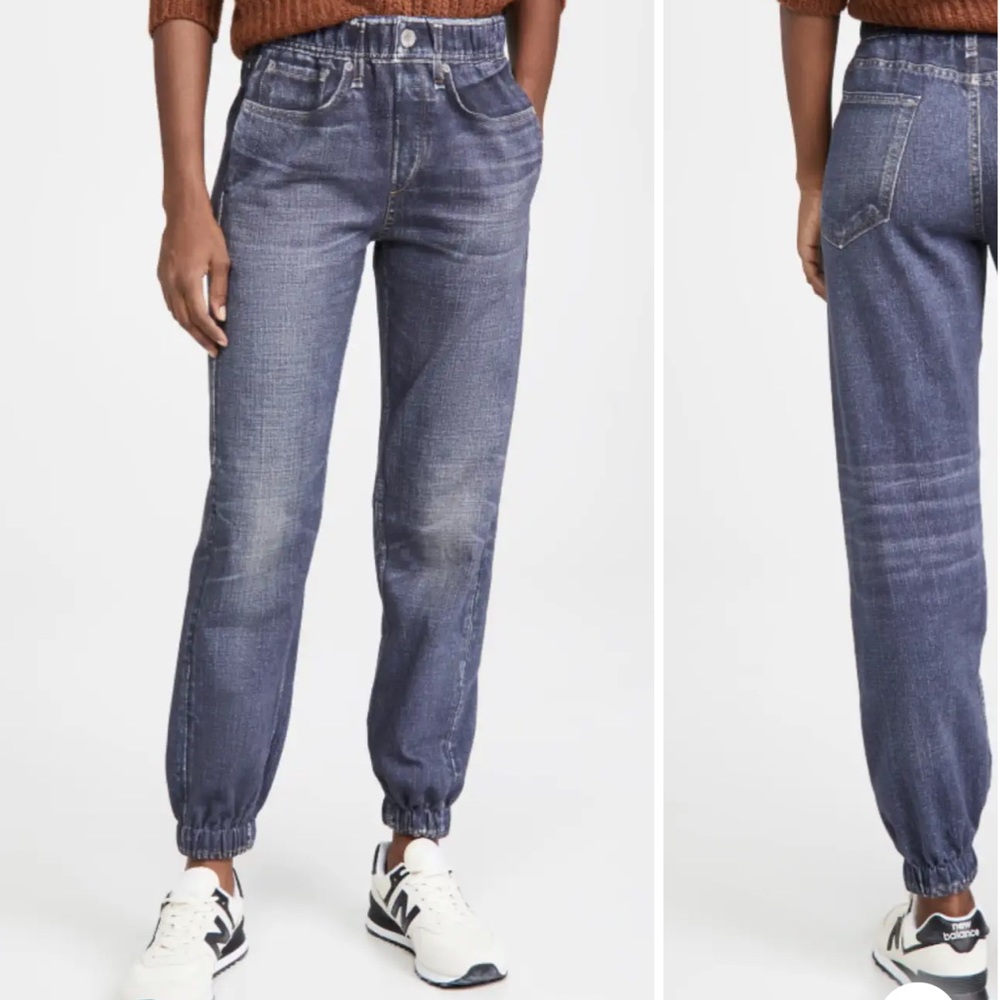 rag & bone Blue Washed Denim Ankle Jogger Jeans